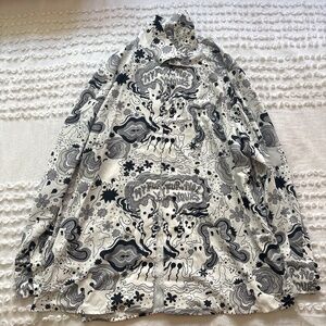 Vegan Tiger, black and white button up with ghost design